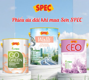 Phiếu ưu đãi trên đơn hàng khi mua sản phẩm sơn Spec